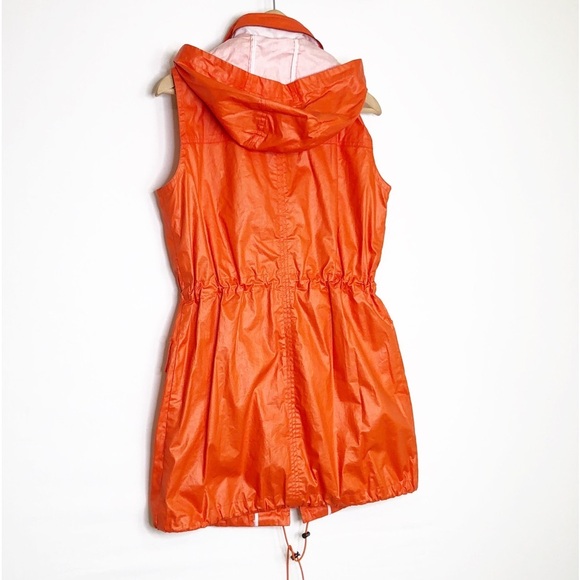 Tyler Boe Orange rain, slicker zip snap front hooded vest - Picture 8 of 9